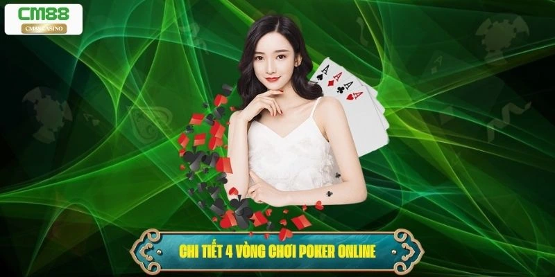 Hướng dẫn chi tiết 4 vòng chơi poker online